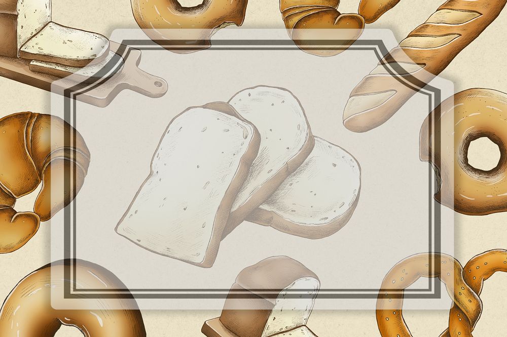 Vintage frame editable bread background