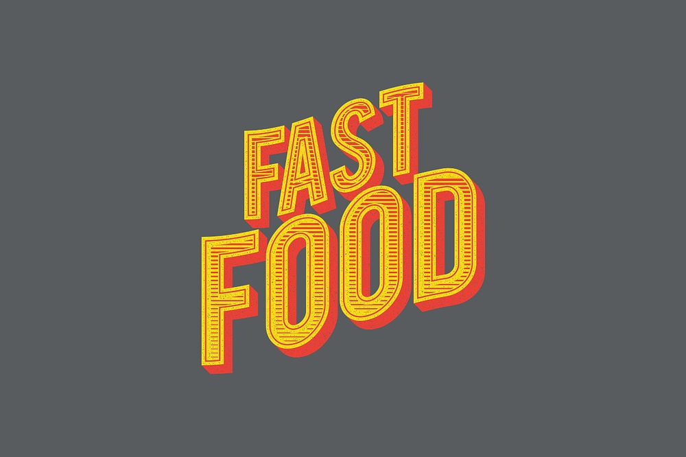 Fast food wording & calligraphy editable design