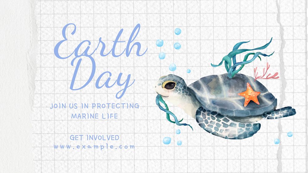 Earth day  blog banner template, editable text