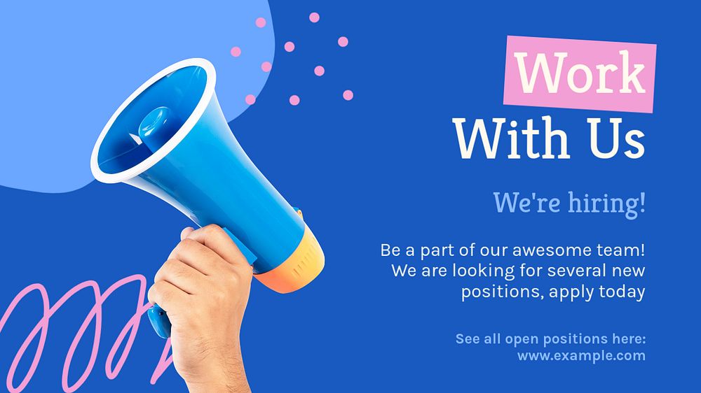 Work with us blog banner template, editable text