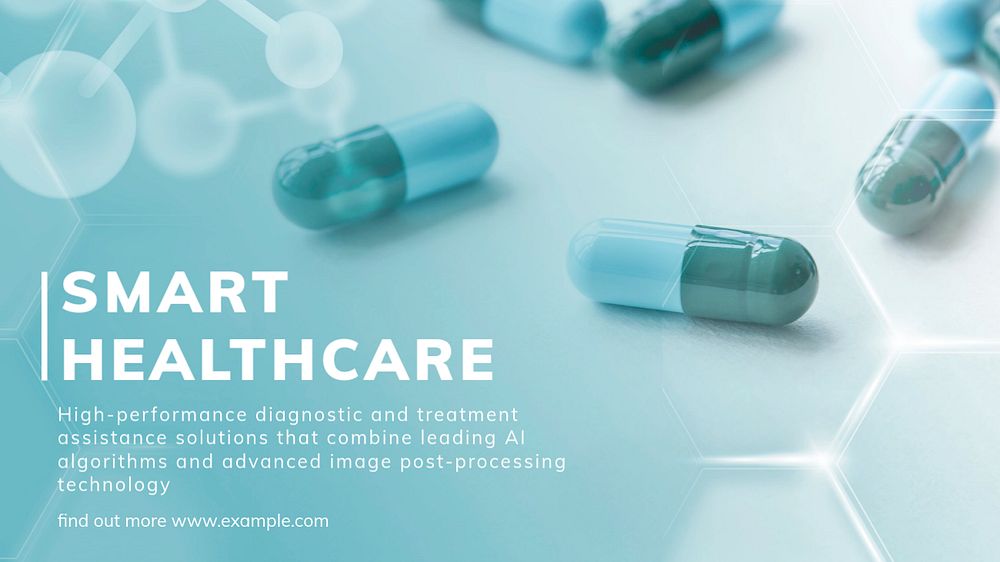 Smart healthcare blog banner template, editable text