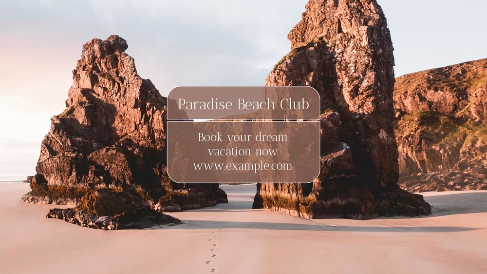 Paradise beach club blog banner template, editable text