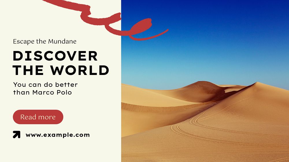 Discover the world blog banner template, editable text