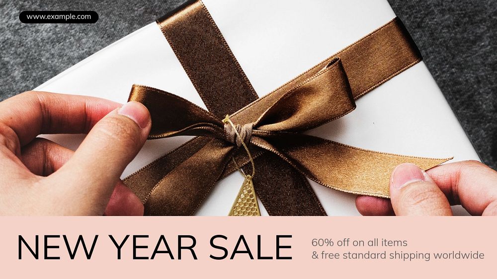 New Year sale blog banner template, editable text