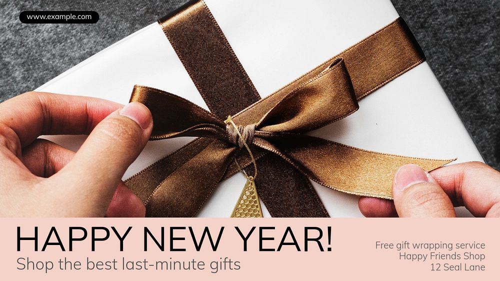 New year sale blog banner template, editable text