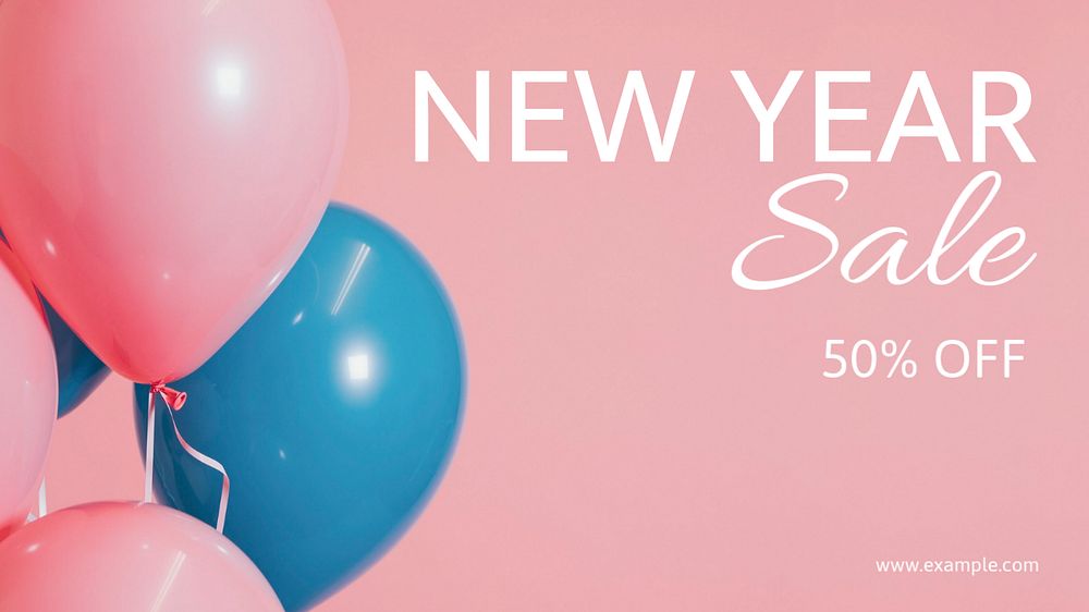 New year sale blog banner template, editable text