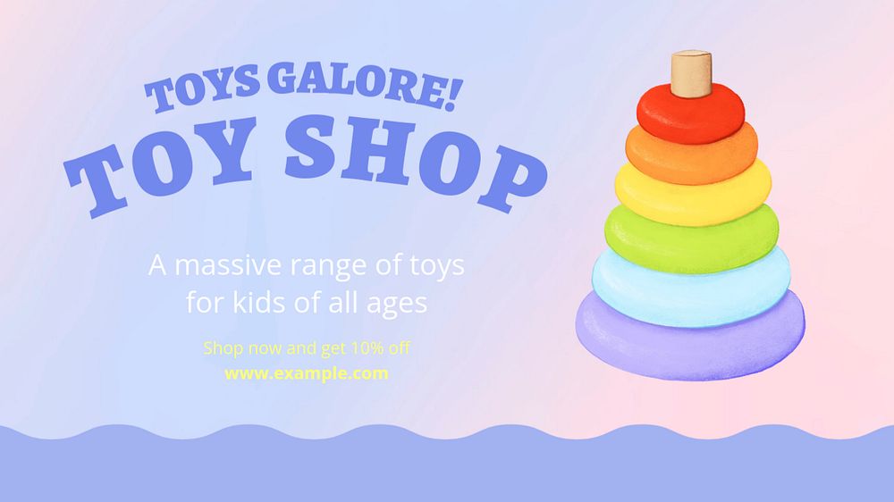 Toy shop blog banner template, editable text