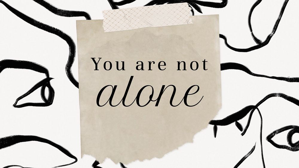 You're not alone blog banner template, editable text