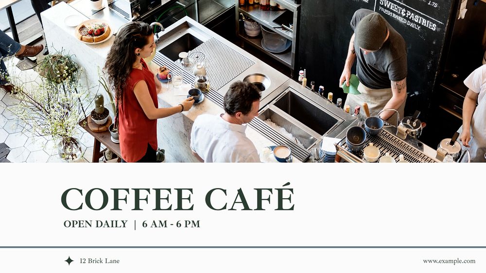 Coffee cafe blog banner template, editable text