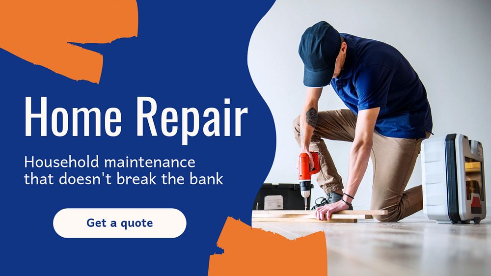 Home repair blog banner template, editable text