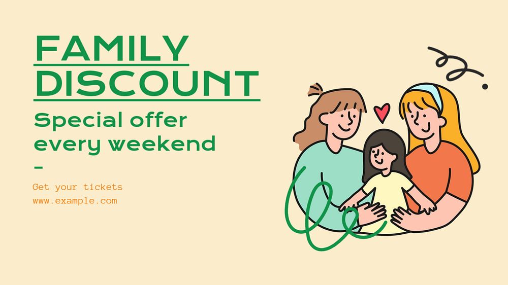 Family discount blog banner template, editable text