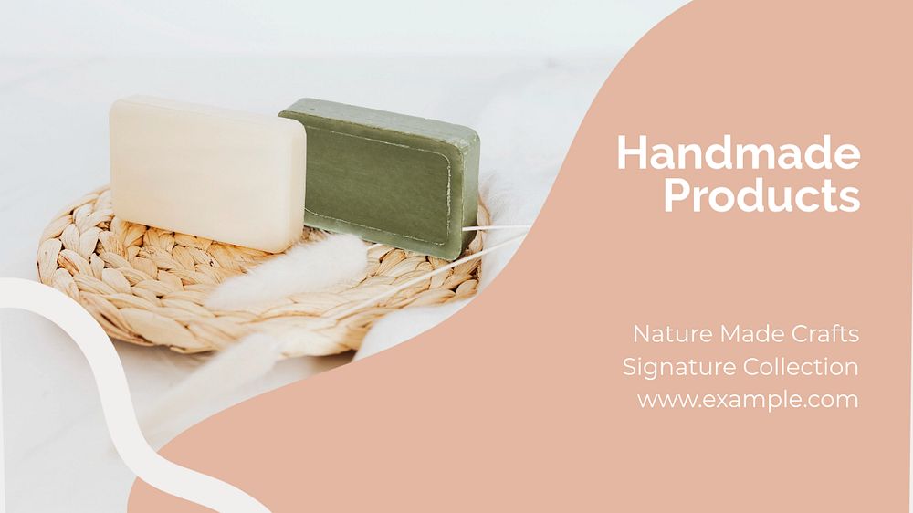 Handmade products blog banner template, editable text