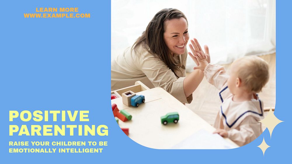 Positive parenting blog banner template, editable text