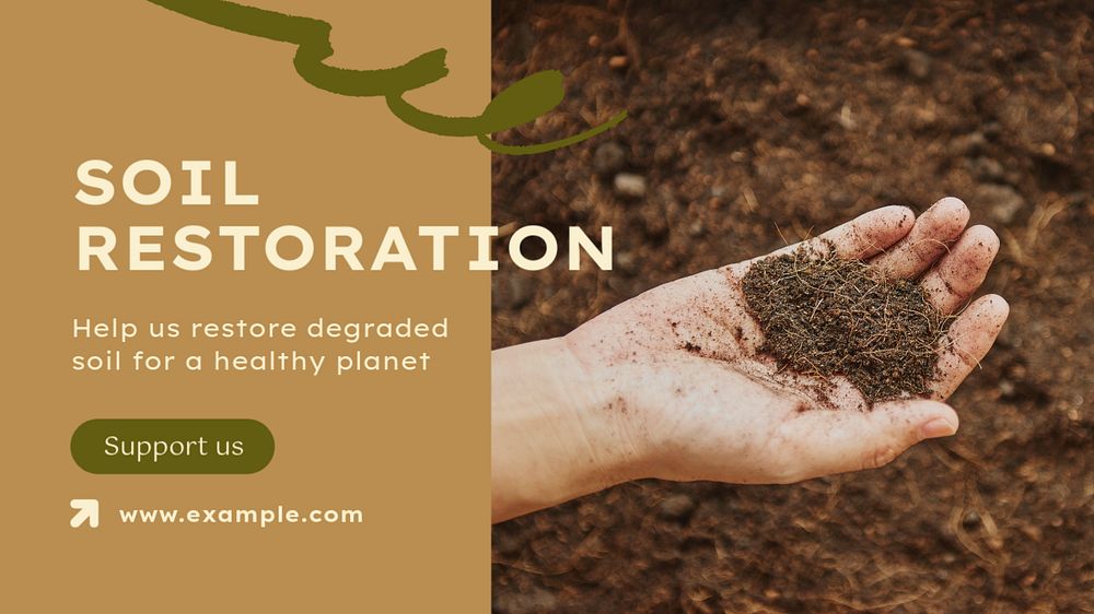 Soil restoration blog banner template, editable design