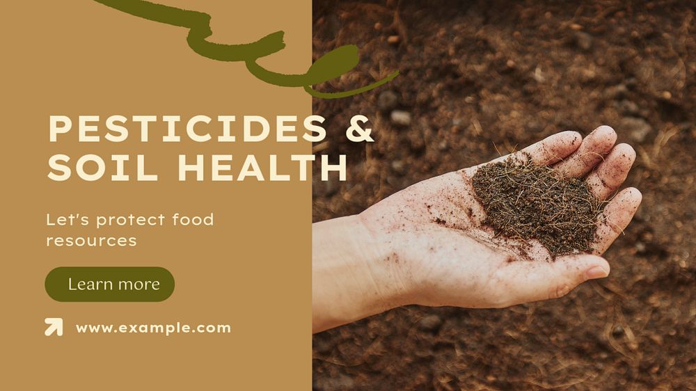 Pesticides & soil health blog banner template, editable design