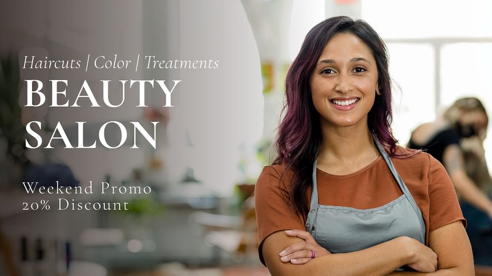 Beauty salon blog banner template, editable text