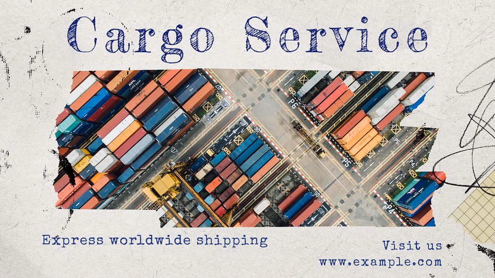 Cargo service blog banner template, editable text