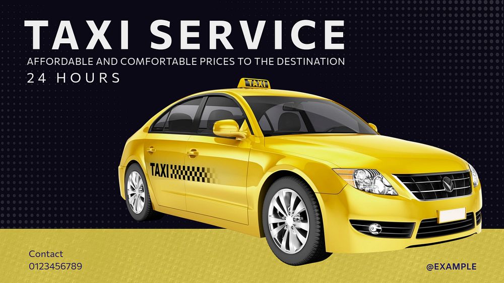 Taxi service blog banner template, editable text