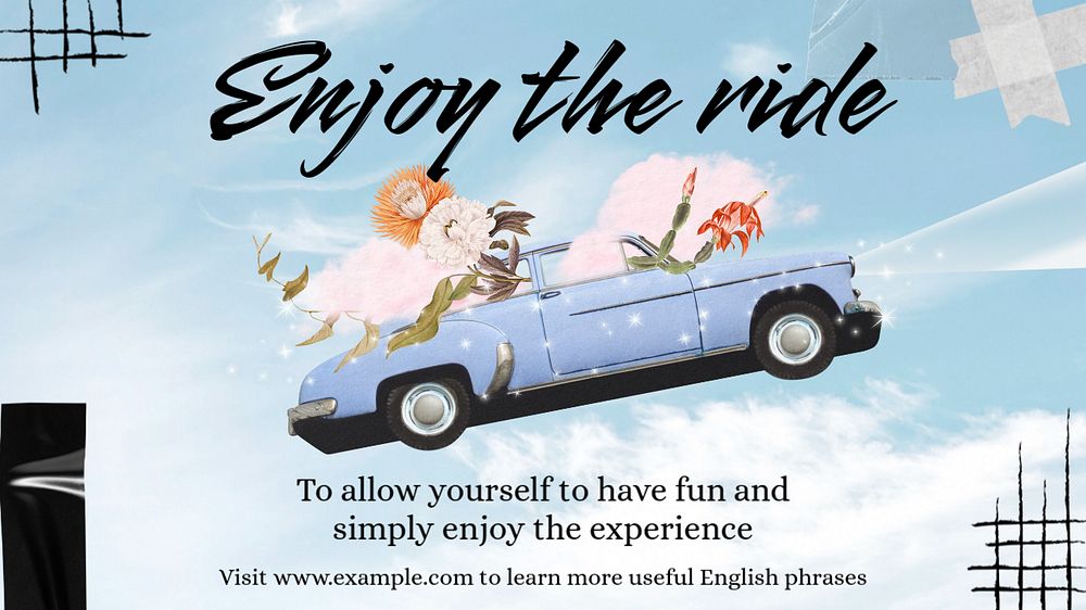 Enjoy the ride  blog banner template, editable text