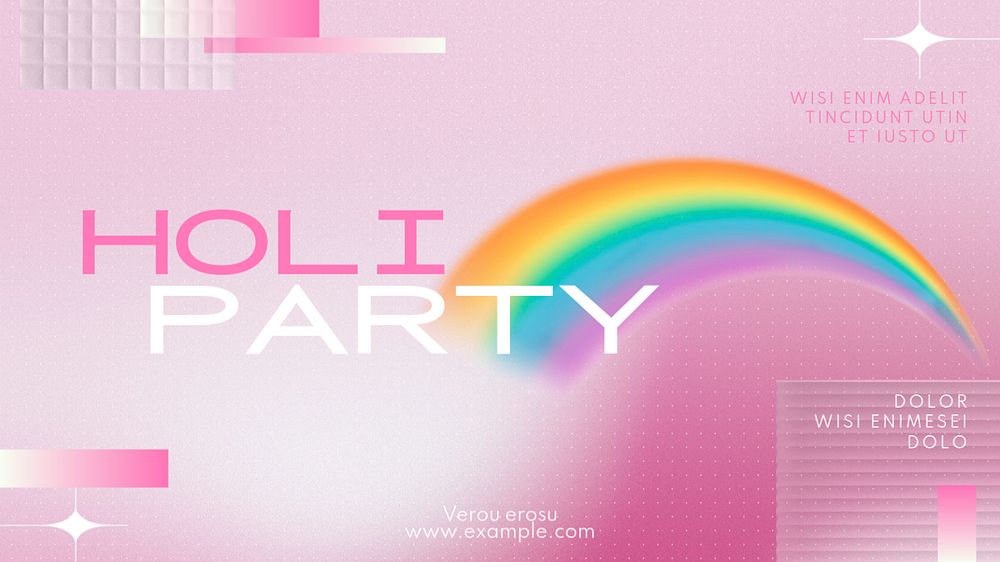 Holi party  blog banner template, editable text