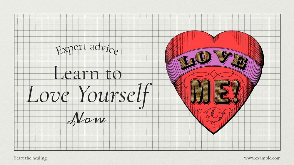 Love yourself  blog banner template, editable text