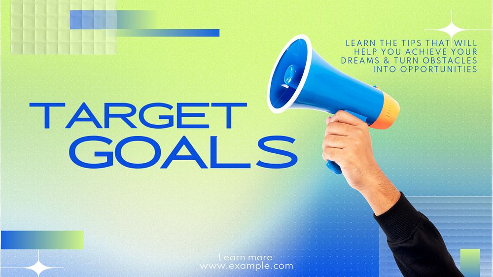 Target goals  blog banner template, editable text