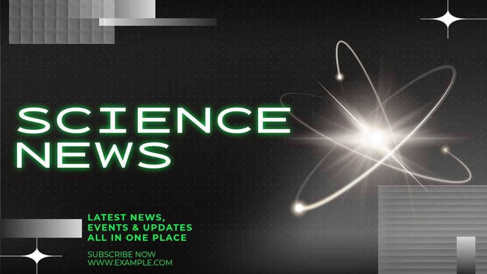 Science news blog banner template, editable text