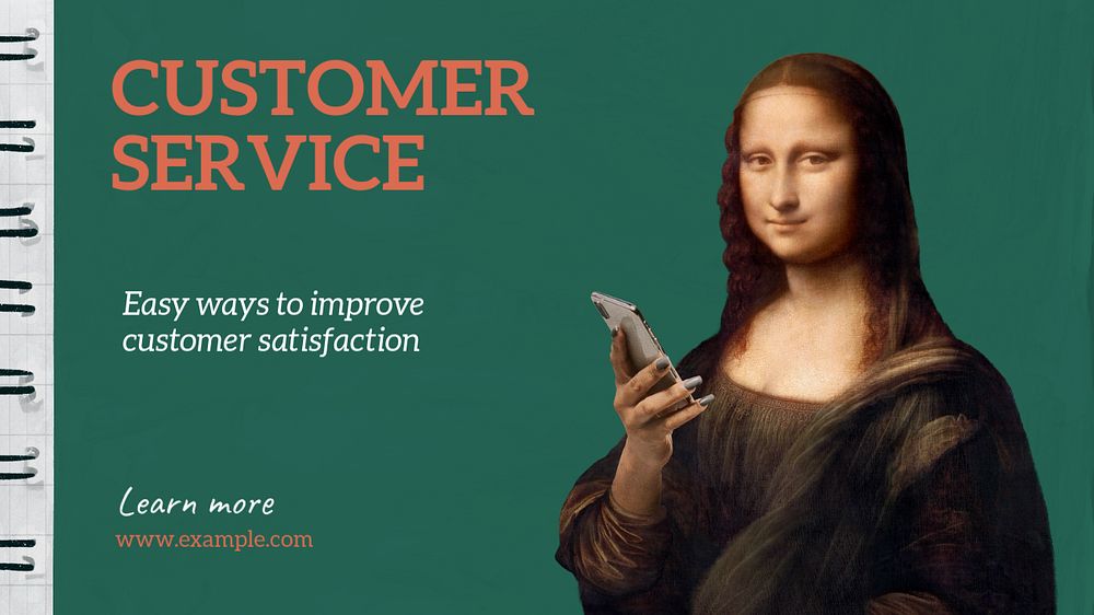 Customer service  blog banner template, editable text