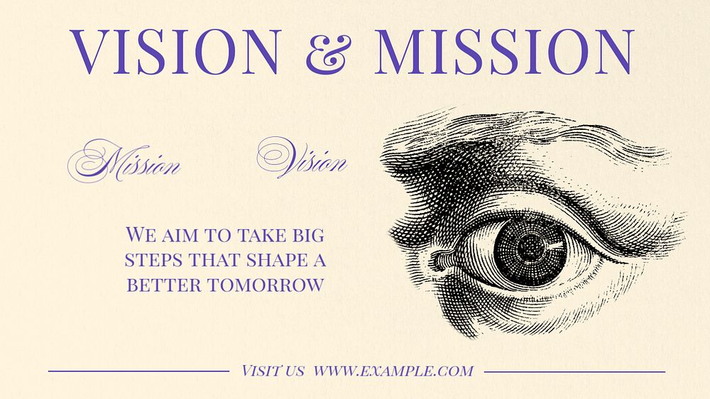 Company vision & mission  blog banner template, editable text