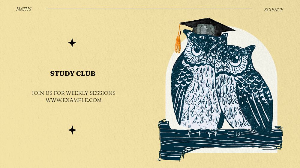 Study club blog banner template, editable text