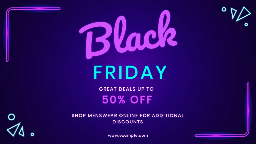 Black Friday blog banner template, editable text