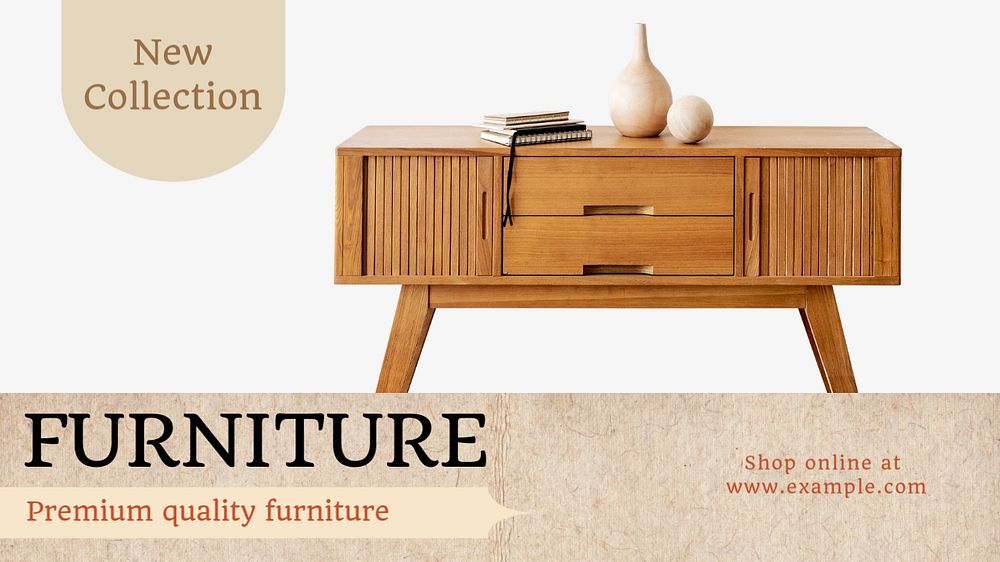 Furniture blog banner template, editable text