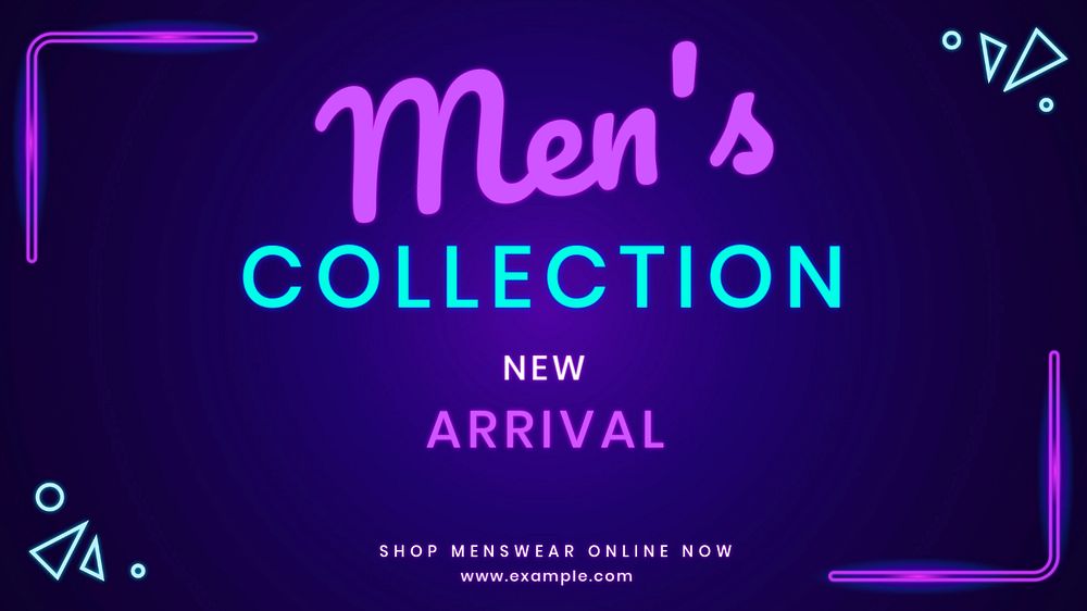 Men's collection blog banner template, editable text