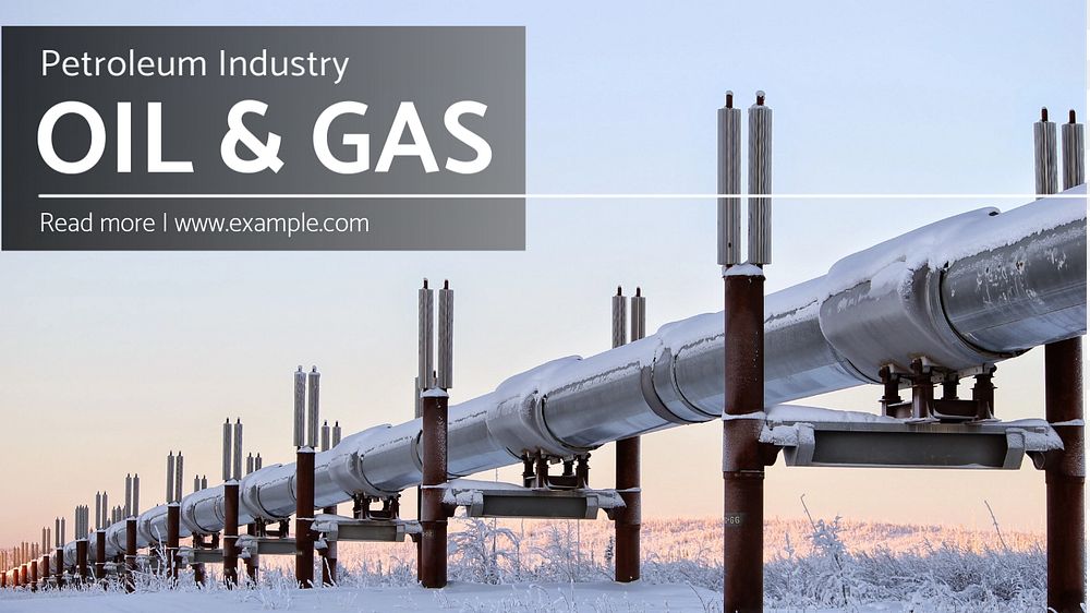 Oil & gas industry blog banner template, editable text