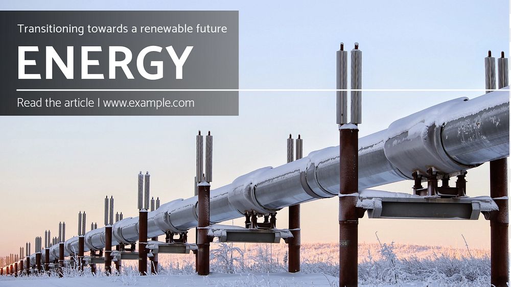 Energy industry blog banner template, editable text