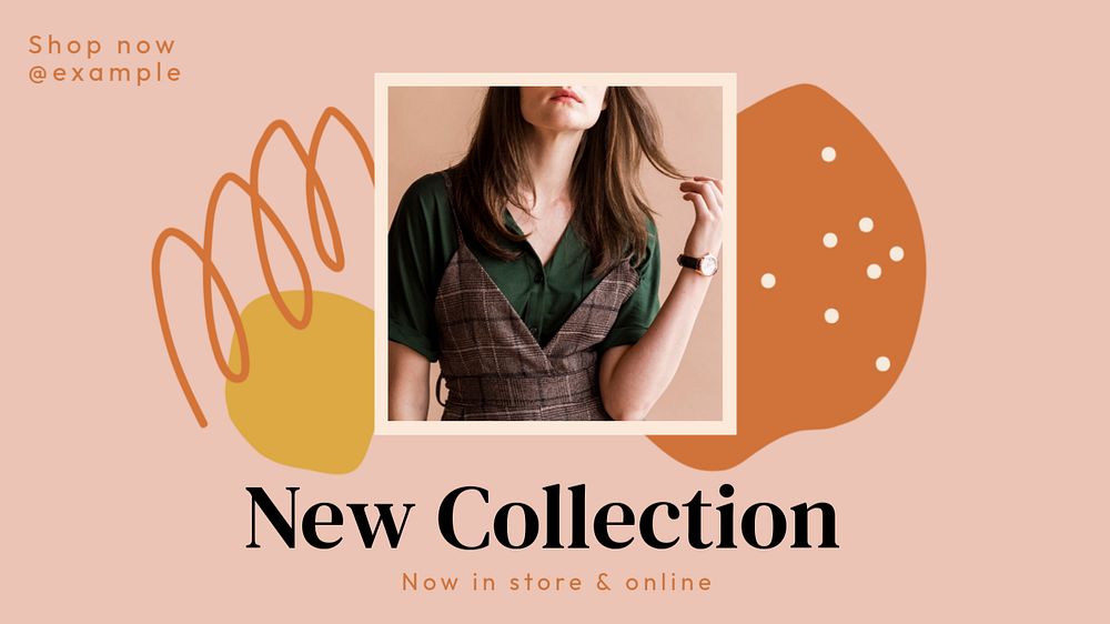 New collection  blog banner template, editable text