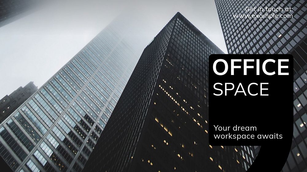 Office space  blog banner template, editable text