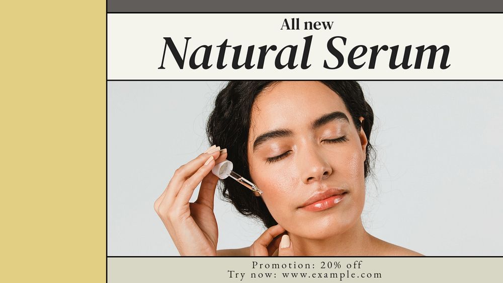 Natural serum  blog banner template, editable text