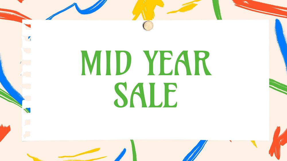 Mid year sale blog banner template, editable text