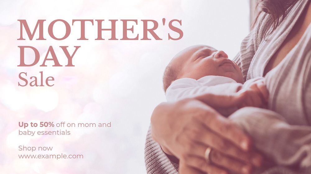 Mother's day sale blog banner template, editable text