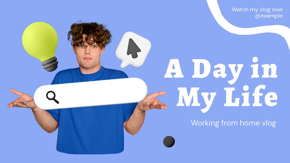 A day in my life blog banner template, editable text