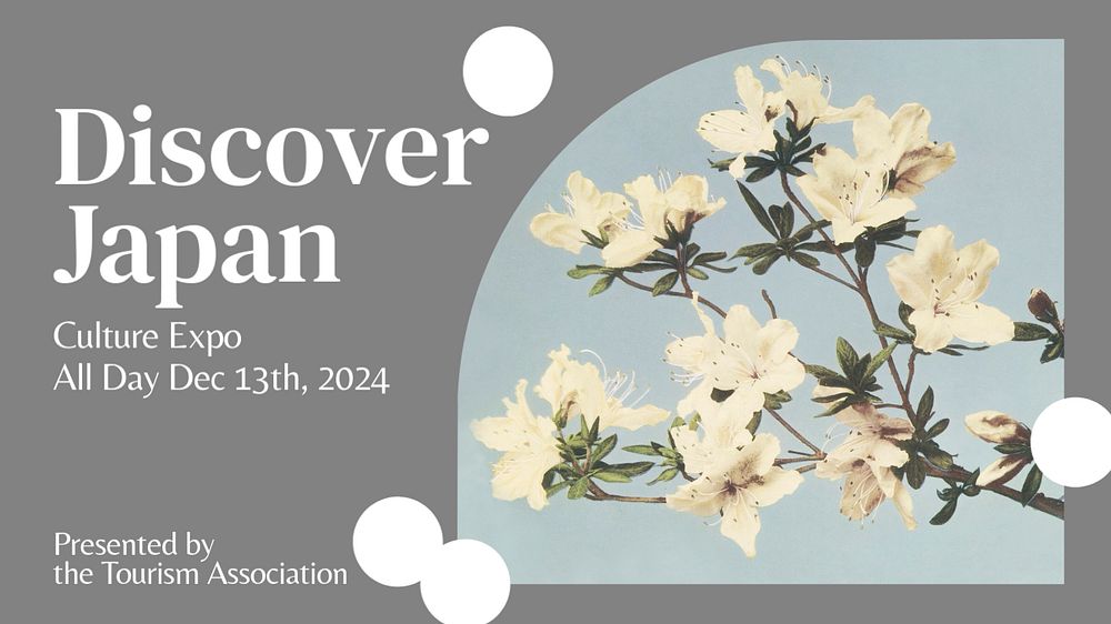 Discover Japan  blog banner template, editable text