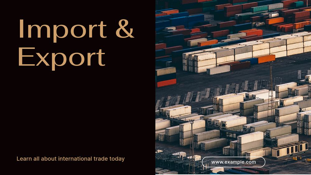 Import & export trade blog banner template, editable text