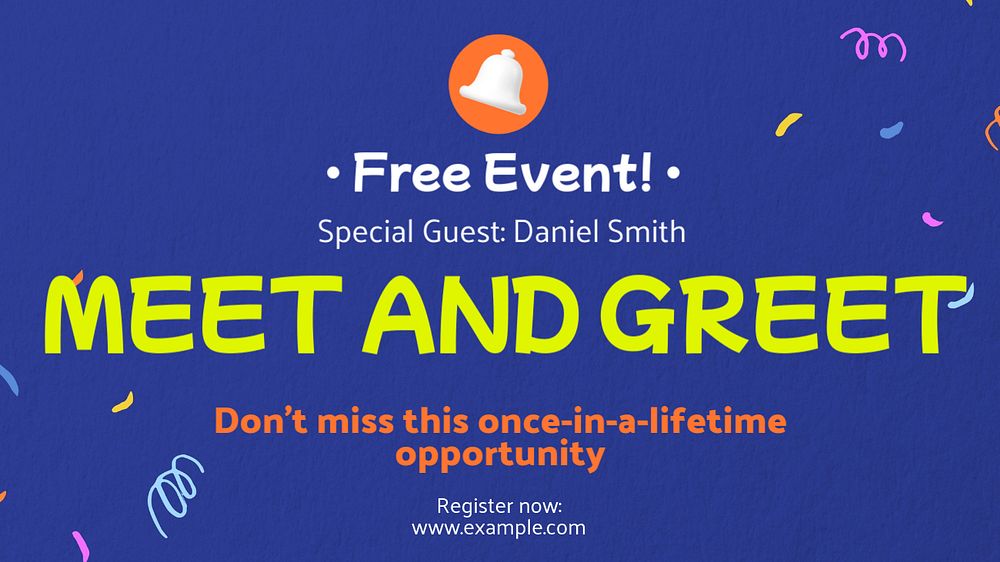 Meet & greet blog banner template, editable text