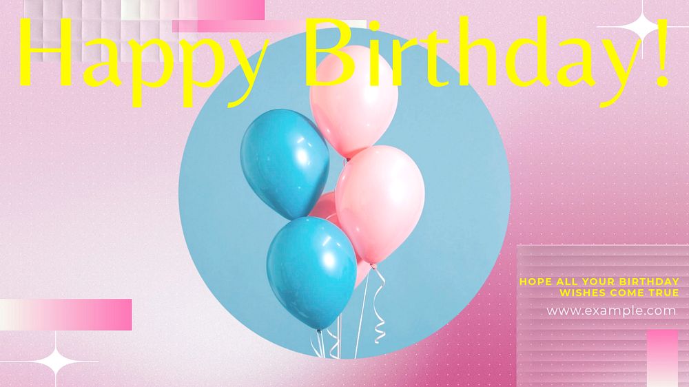 Happy birthday   blog banner template, editable text