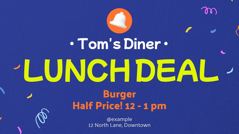 Lunch deal blog banner template, editable text