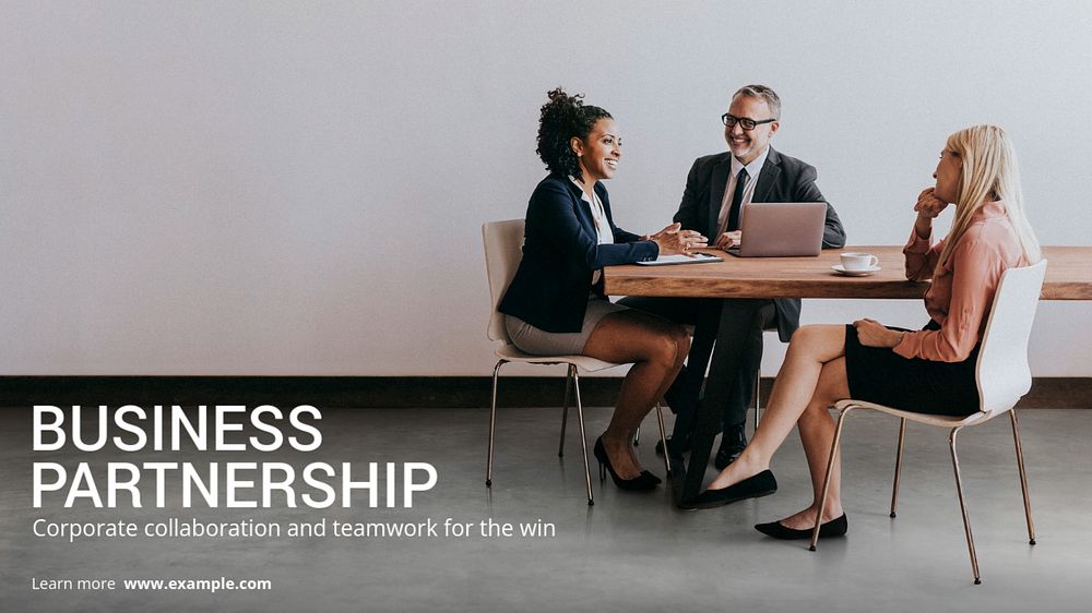 Business partnership blog banner template, editable text