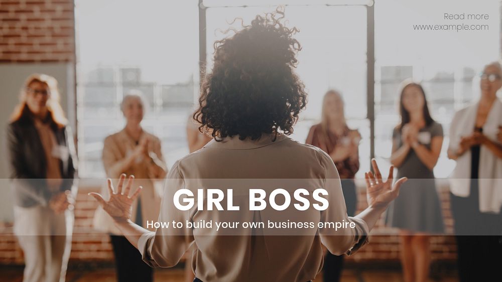 Girl boss  blog banner template, editable text