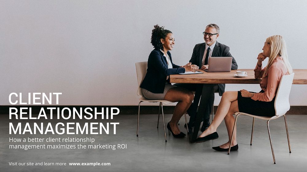 Client relationship management blog banner template, editable text