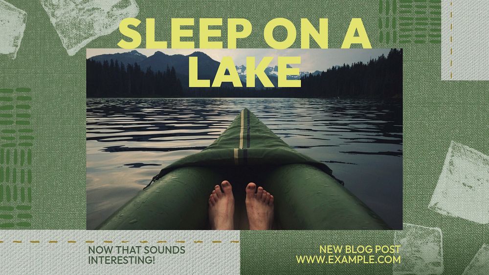 Sleep in nature  blog banner template, editable text